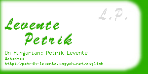levente petrik business card